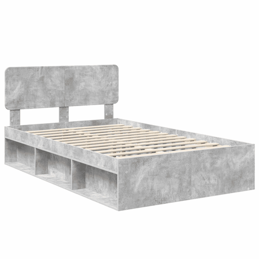 Estrutura da Cama de casal simple com cabeceira Cinza Concreto 135 x 190 cm