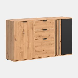 Aparador Ezra Wood 3 portas 2 gavetas