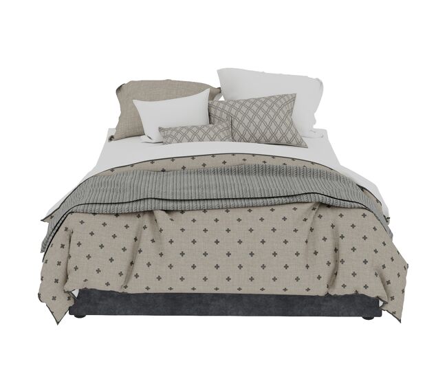 Cama moderna 140x200 - estilo simple, con pistones elevables - gris