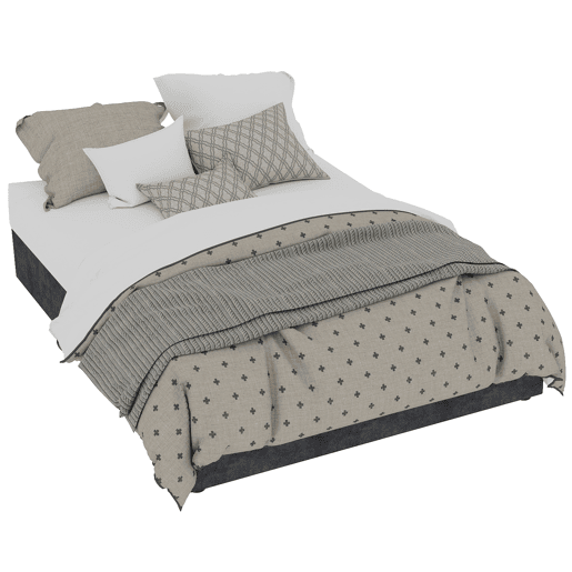 Cama moderna 140x200 - Estilo simples, com pistões elevatórios - Cinza Cama moderna 140x200 - Estilo simples, com pistões elevatórios - Cinza