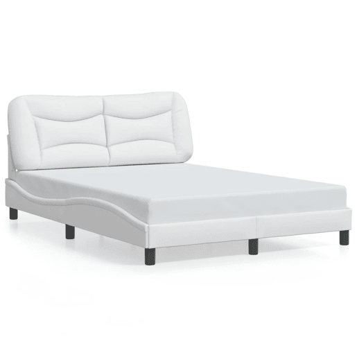 Estrutura de Cama de casal moderno com LED - 140x200 cm branco