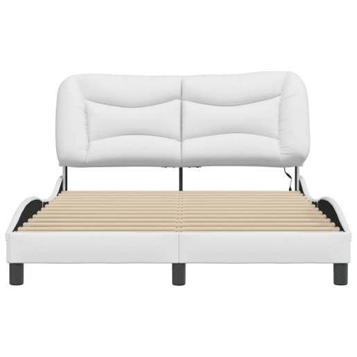 Estrutura de Cama de casal moderno com LED - 140x200 cm branco
