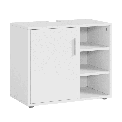 Armário para casa de banho Kulaik 1 porta e 3 prateleiras 51x60x32cm - Branco en.casa