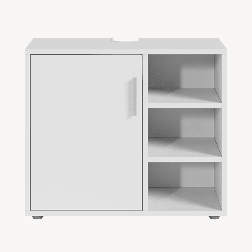 Armário para casa de banho Kulaik 1 porta e 3 prateleiras 51x60x32cm - Branco en.casa