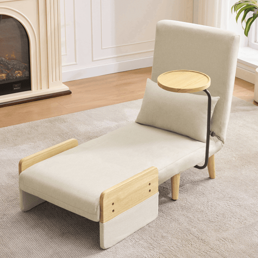 Sofá-cama dobrável de linho,bege Sofá-cama dobrável de linho,bege