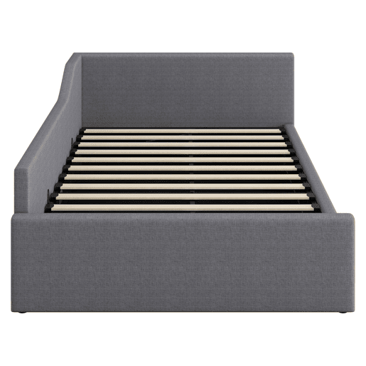 Cama nido 140x200 - Estofada com arrumação - Cinza