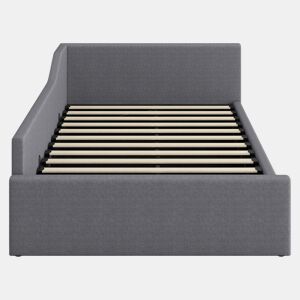 Cama nido 140x200 - Estofada com arrumação - Cinza