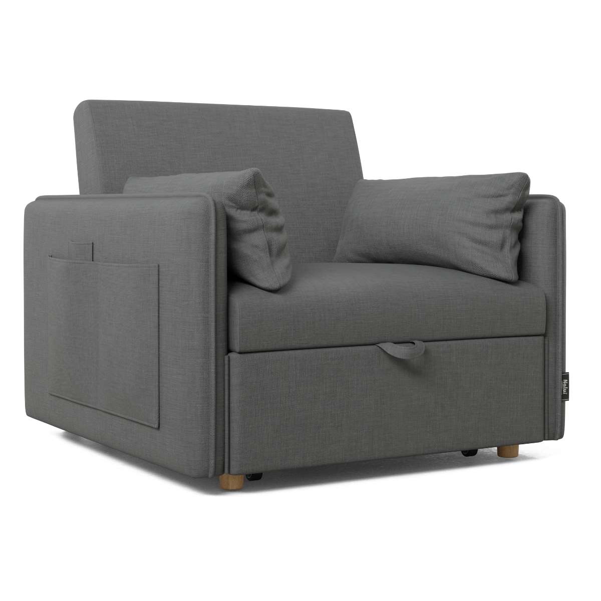 Sillón cama nest 1 nalui gris antracita reclinable 3 en 1 (93x100x79cm) con 2 cojines