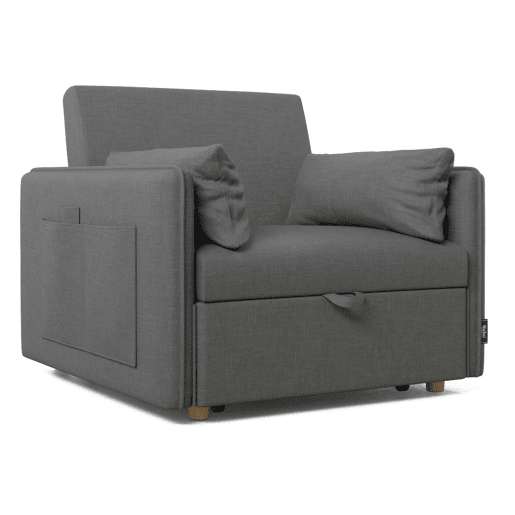 Poltrona cama Nest 1 Nalui Recliner 3 em 1 (93x100x79cm) com 2 almofadas Gris Antracita