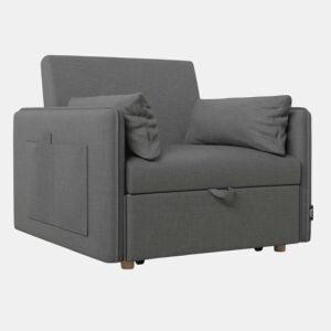 Poltrona cama Nest 1 Nalui Recliner 3 em 1 (93x100x79cm) com 2 almofadas Gris Antracita