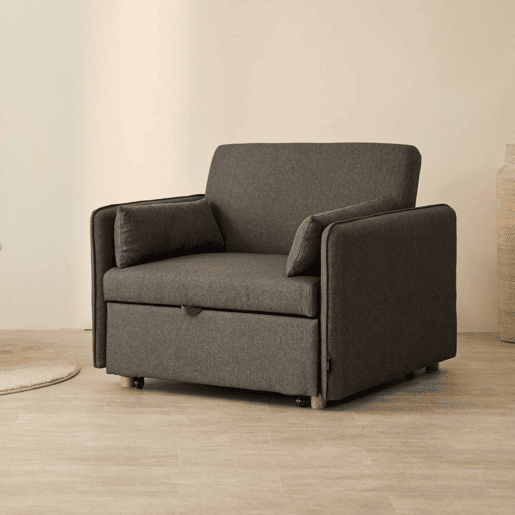 Poltrona cama Nest 1 Nalui Recliner 3 em 1 (93x100x79cm) com 2 almofadas Gris Antracita