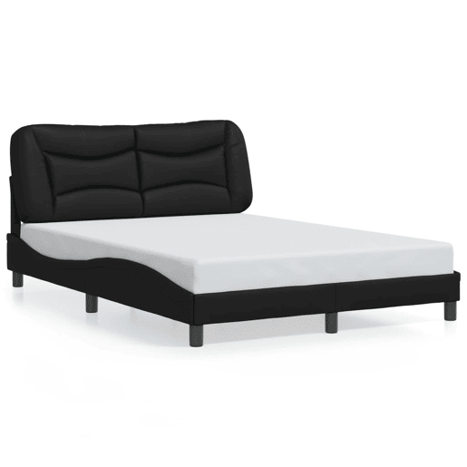 Estrutura de Cama de casal moderno com LED - 140x200cm preto