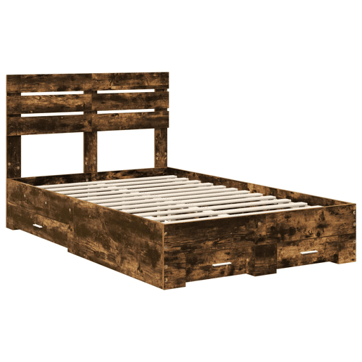 Estrutura da Cama de casal moderno para adultos com gaveta com cabeceira Madeira processada