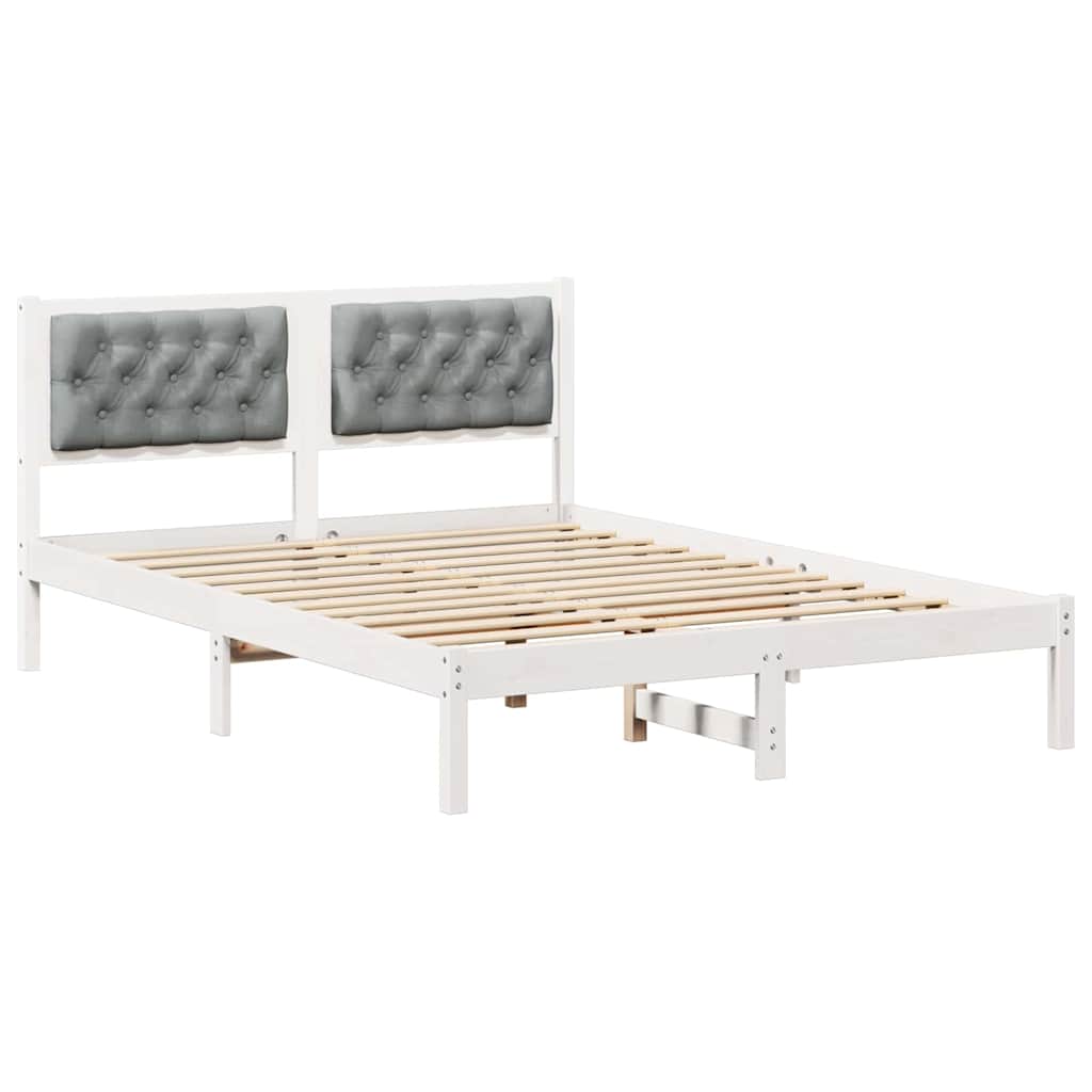 Estructura de cama matrimonial 145x195 Blanco/ Gris Claro