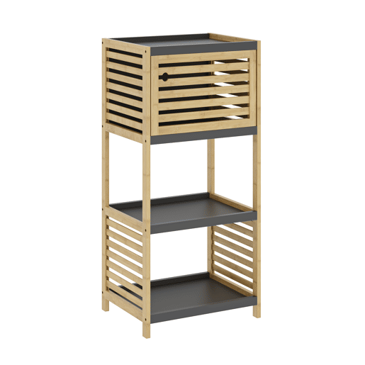 Estante de casa de banho Kydesby 3 níveis bambu 83x39x30cm NaturalCinzento en.casa