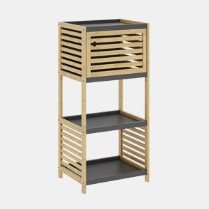 Estante de casa de banho Kydesby 3 níveis bambu 83x39x30cm NaturalCinzento en.casa