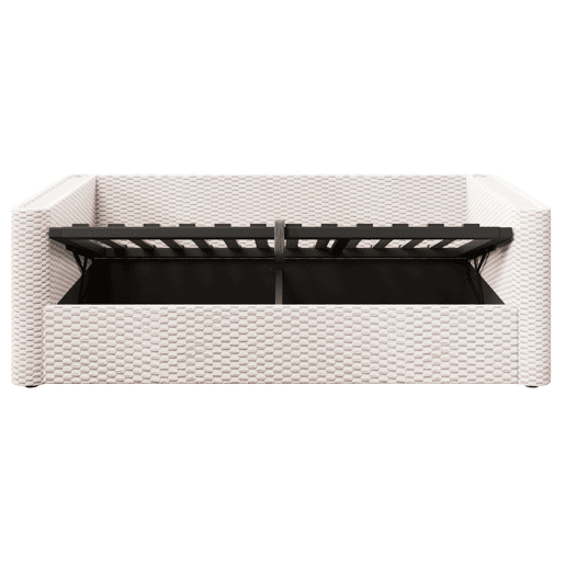 Cama de dia 90x200 cm - com iluminação LED, mecanismo hidráulico de arrumação, sem colchão, bege