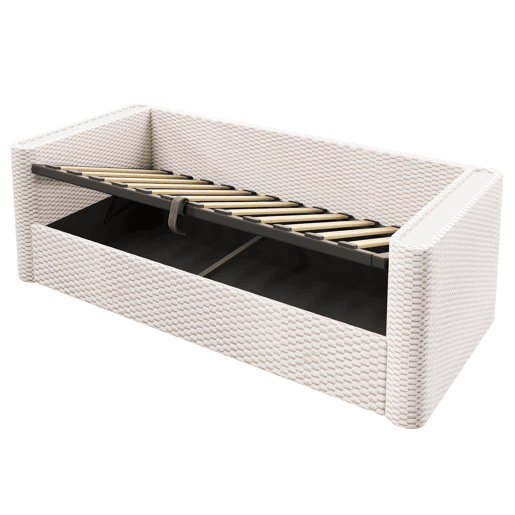 Cama de dia 90x200 cm - com iluminação LED, mecanismo hidráulico de arrumação, sem colchão, bege