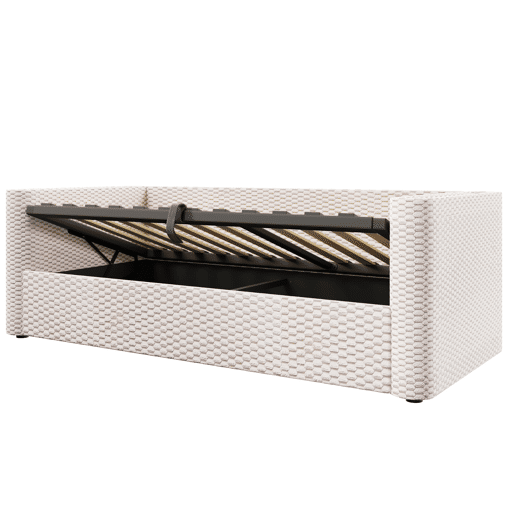 Cama de dia 90x200 cm - com iluminação LED, mecanismo hidráulico de arrumação, sem colchão, bege