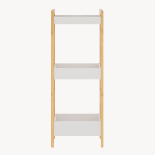 Estante de casa de banho Anun com 3 cestos de bambu 75x28x20 cm - Natural  Branco en.casa