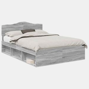 Estrutura da Cama de casal simple com cabeceira Cinza Sonoma 140 x 190 cm