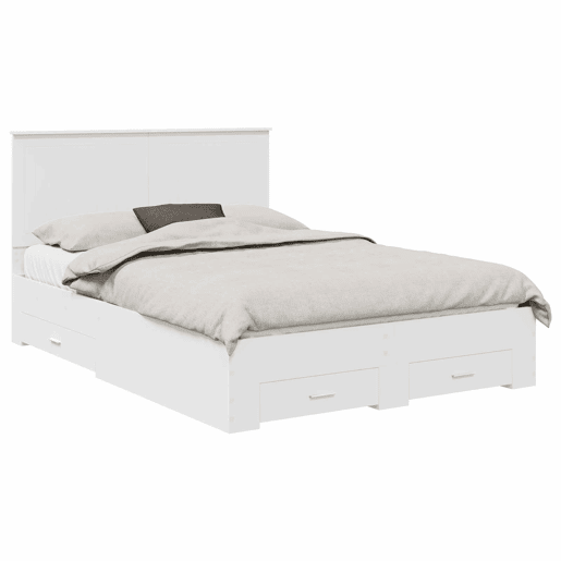 Estrutura De Cama De Casal Moderno - Branco 140 x 190 cm Madeira processada