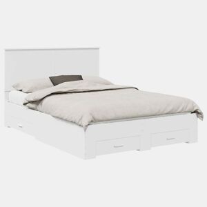 Estrutura De Cama De Casal Moderno - Branco 140 x 190 cm Madeira processada