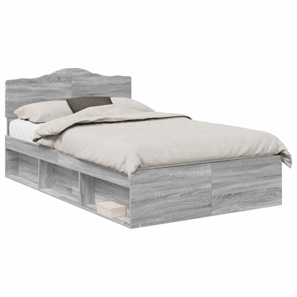 Estructura de cama matrimonial 138x196 Roble/ Gris