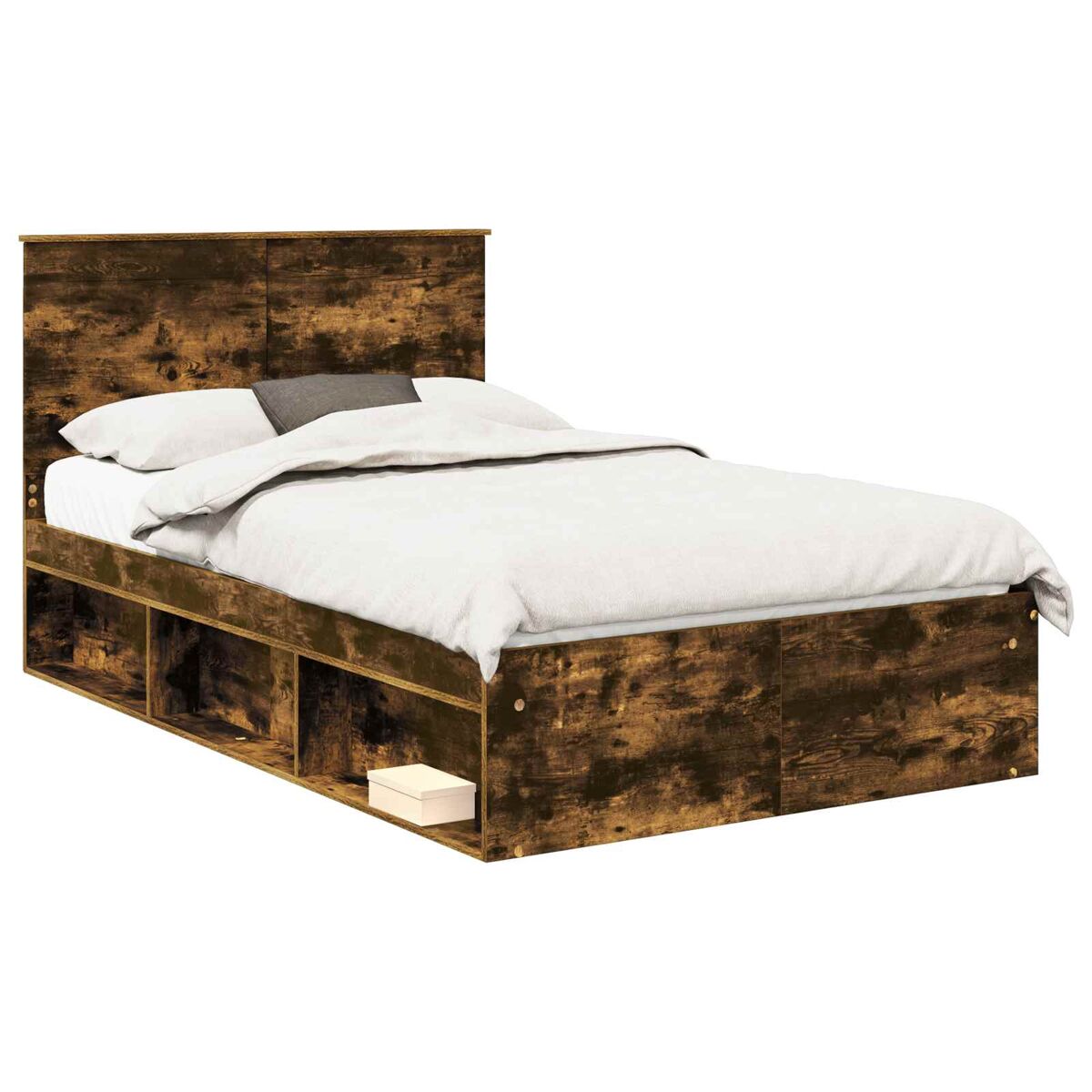 Estructura de cama matrimonial 138x200 Marrón