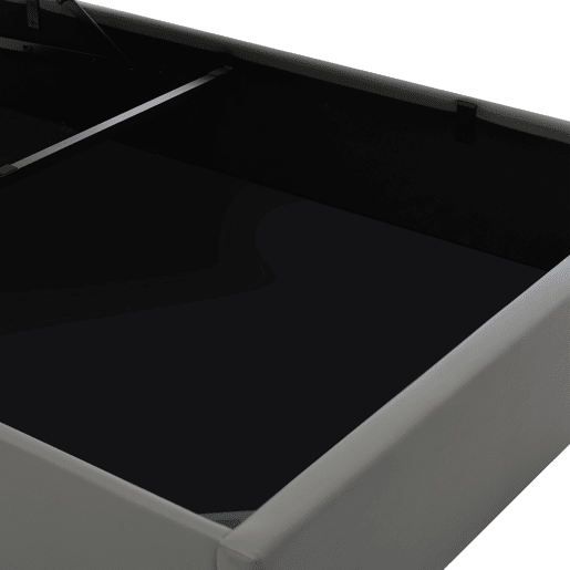 Cama de couro sintético de 140x200cm com LED - com estrado - Cinzento