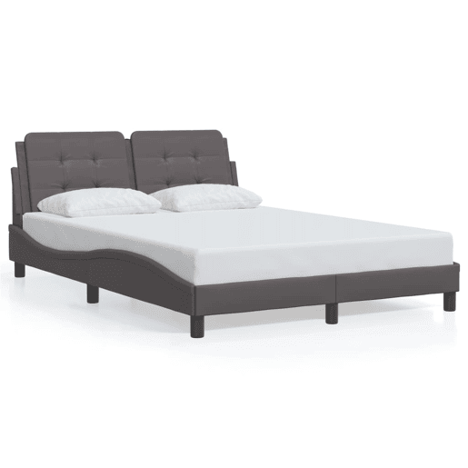 Estrutura de Cama de casal moderno com LED sem colchão Zadar 140x200cm cinza