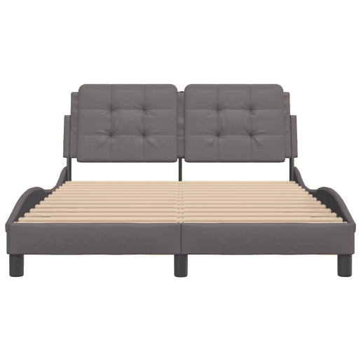 Estrutura de Cama de casal moderno com LED sem colchão Zadar 140x200cm cinza