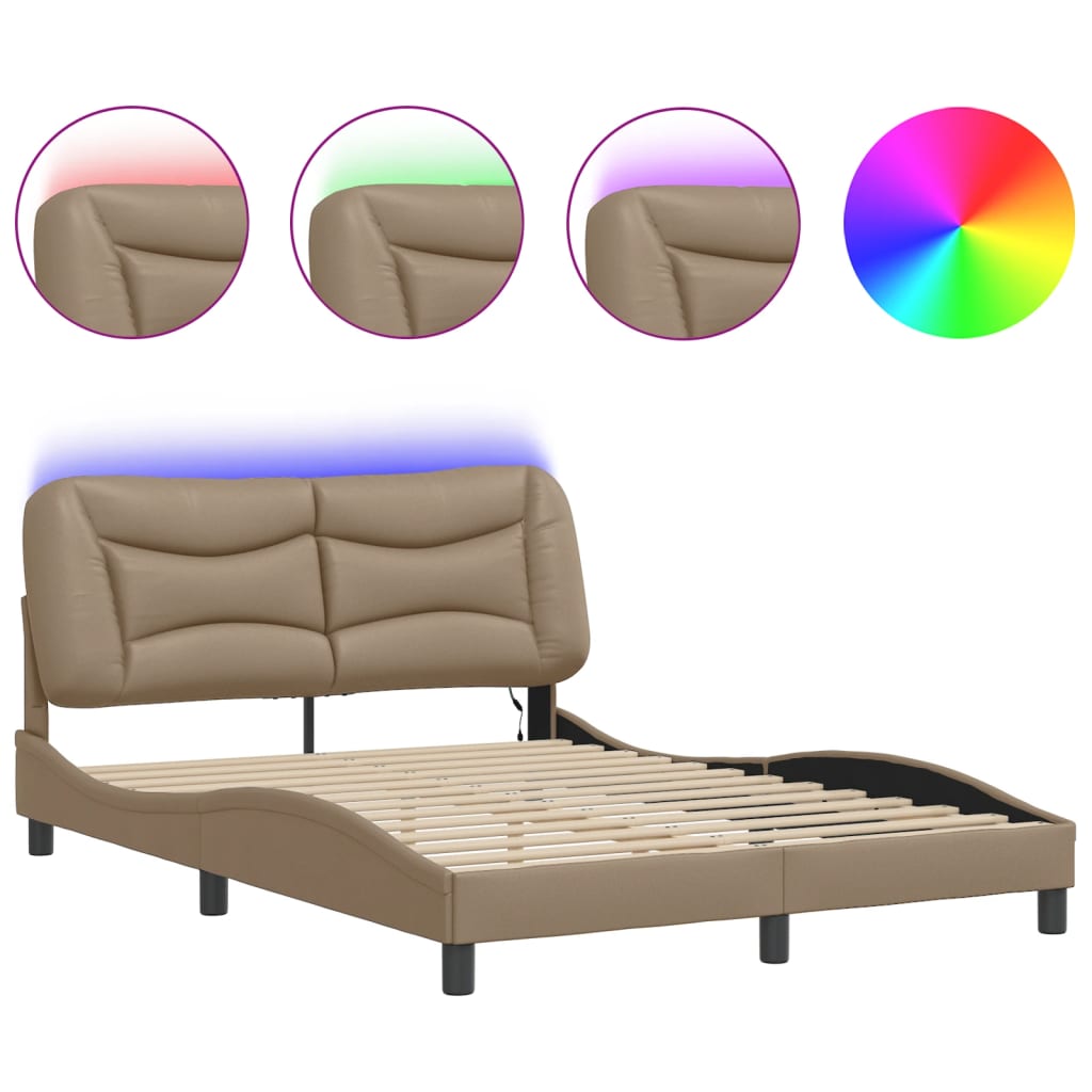 Estructura De Cama Doble Matrimonial 145x218 Marrón Medio