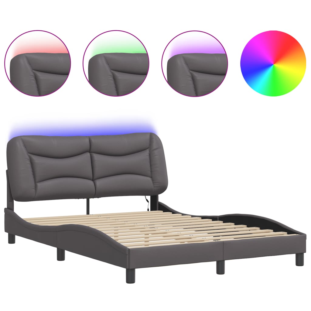 Estructura De Cama Doble Matrimonial 145x218 Gris
