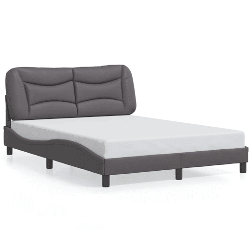 Estrutura de Cama de casal moderno com LED - 140x200cm cinza