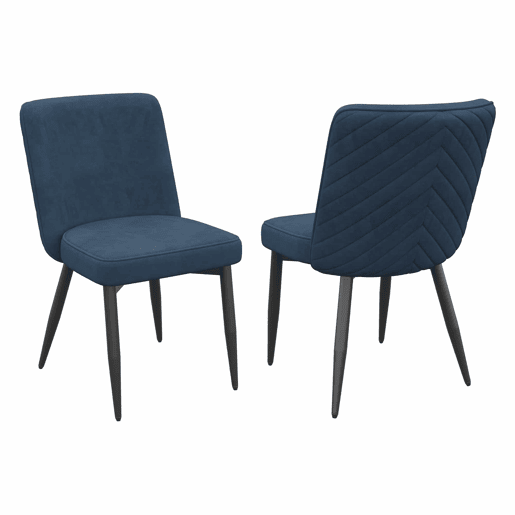 Cadeiras de sala de jantar 2 unidades - confortáveis e respiráveis, estilo moderno, veludo - azul escuro