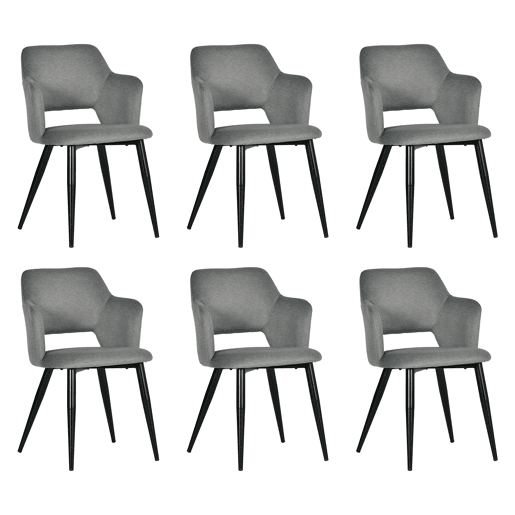 Pack de 6 Cadeiras de Jantar em Tecido Especial para Animais de Fácil Limpeza e Estilo Moderno da MEUBLES COSY