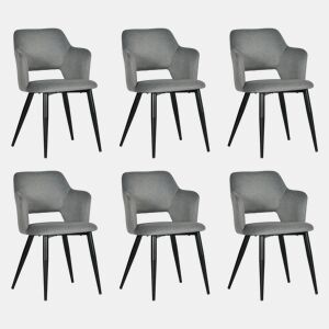Pack de 6 Cadeiras de Jantar em Tecido Especial para Animais de Fácil Limpeza e Estilo Moderno da MEUBLES COSY