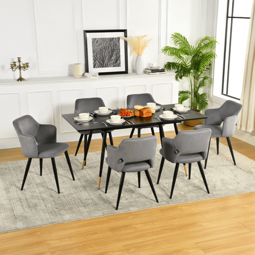 Pack de 6 Cadeiras de Jantar em Tecido Especial para Animais de Fácil Limpeza e Estilo Moderno da MEUBLES COSY