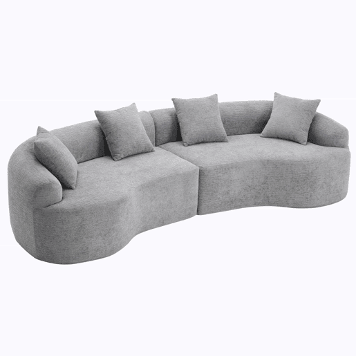Sofá modular de 4 lugares - Moderno, confortável e compacto, pronto a usar - Cinzento