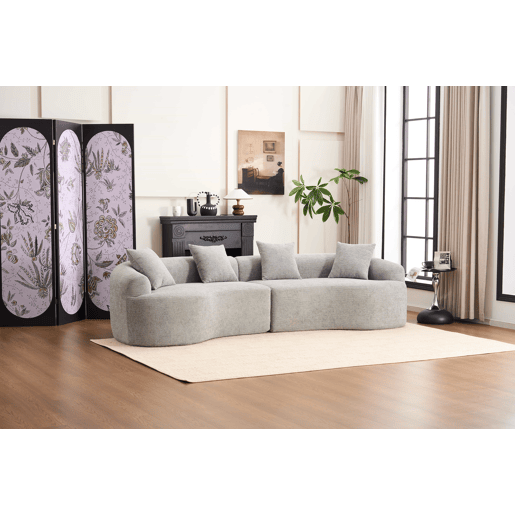 Sofá modular de 4 lugares - Moderno, confortável e compacto, pronto a usar - Cinzento