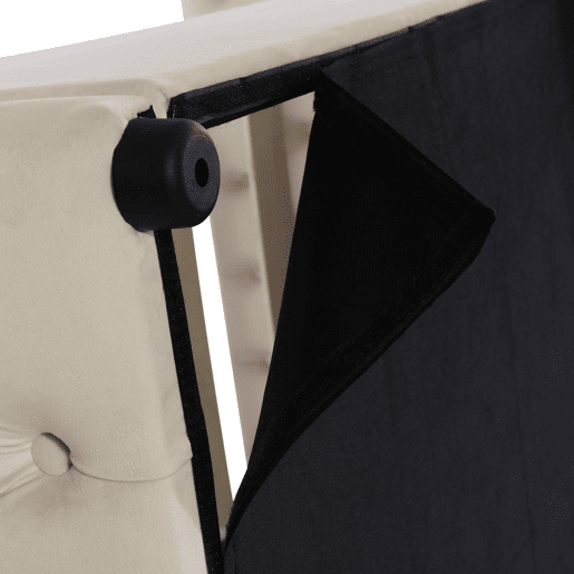 Cama de arrumação em veludo com base de ripas 140x190 cm - bege