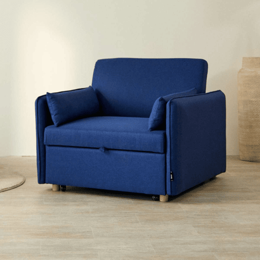 Poltrona cama Nest 1 Nalui Recliner 3 em 1 (93x100x79cm) com 2 almofadas Azul Marino