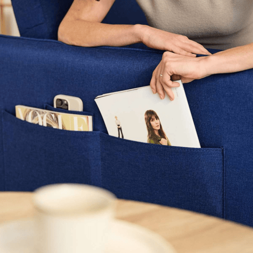 Poltrona cama Nest 1 Nalui Recliner 3 em 1 (93x100x79cm) com 2 almofadas Azul Marino