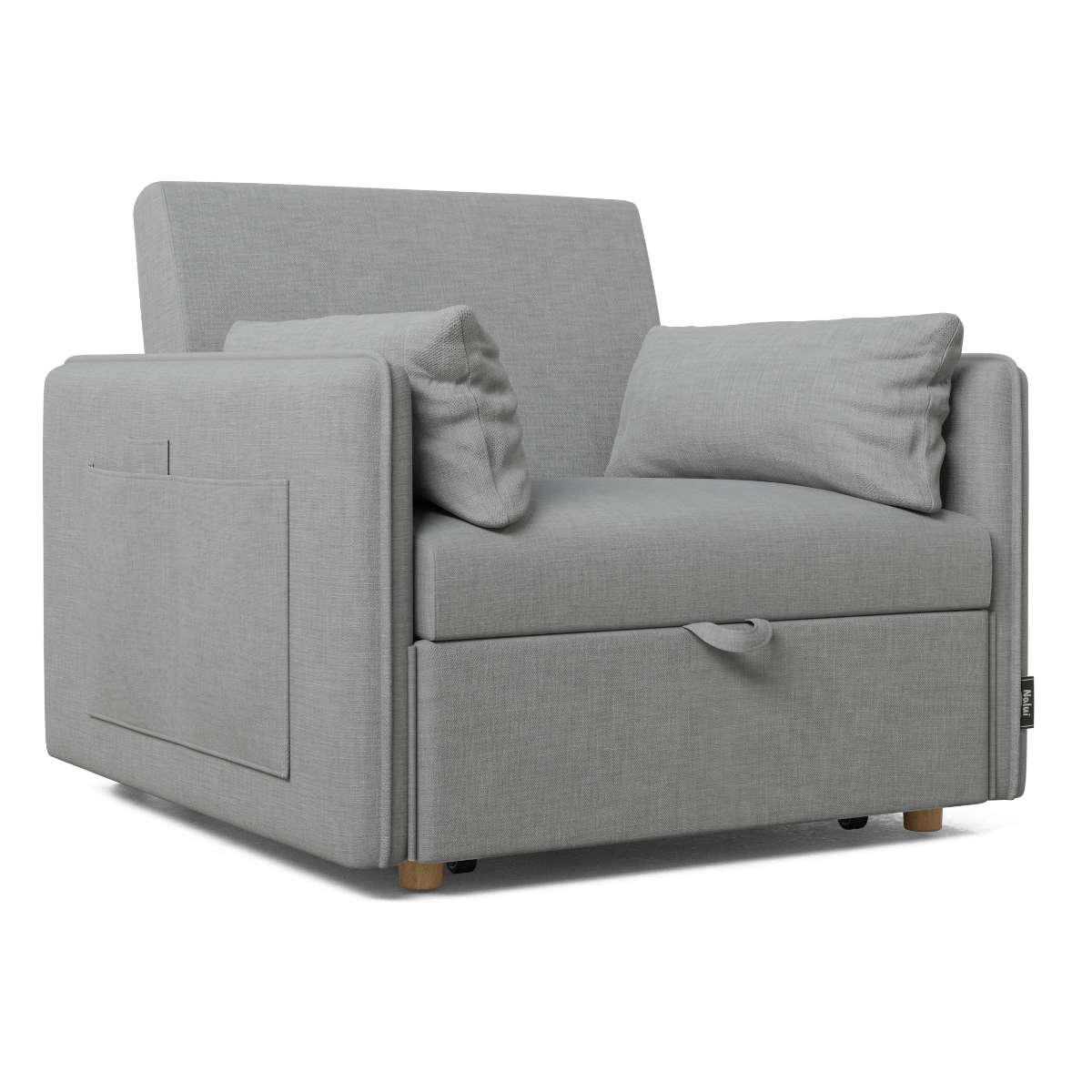 Sillón cama nest 1 nalui gris reclinable 3 en 1 (93x100x79cm) con 2 cojines