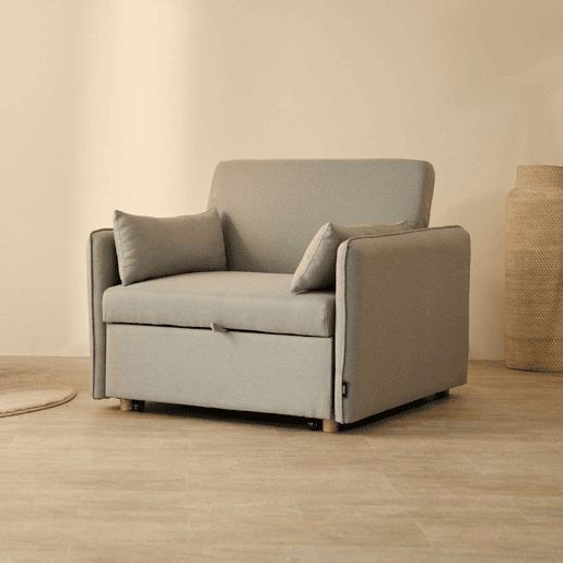 Poltrona cama Nest 1 Nalui Recliner 3 em 1 (93x100x79cm) com 2 almofadas Gris