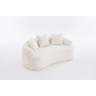 Sofá modular de 2 lugares - estilo contemporâneo, compacto, com 3 almofadas decorativas, sem montagem - branco