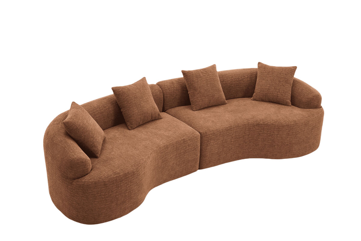 sofa modular 4 plazas - moderno de chenilla comodo y compacto - caramelo