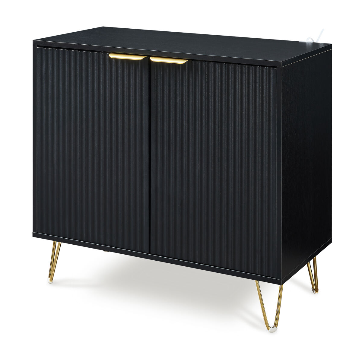 Aparador trondi con 2 puertas 75x80x40 cm - negro [en.casa]