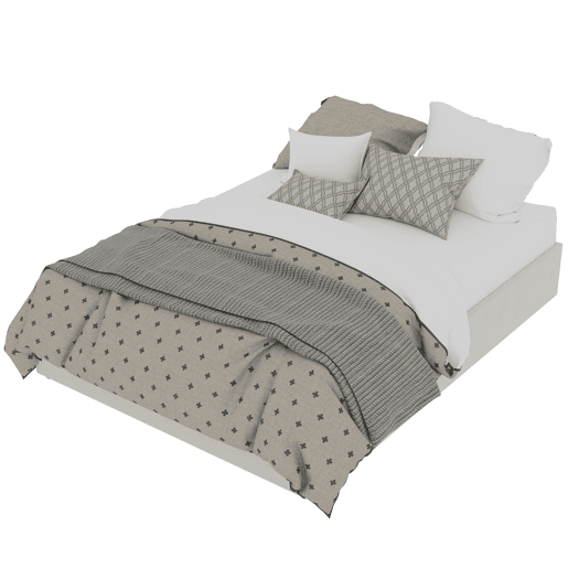 Cama de casal 140x200 cm - Minimalista moderna com pistões elevatórios - Bege